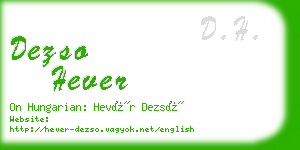 dezso hever business card